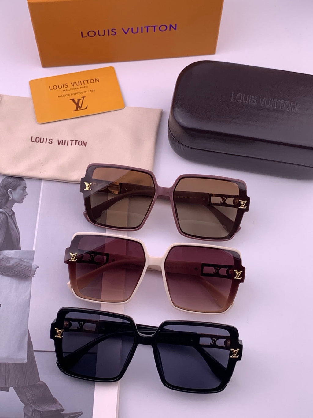 Louis Vuitton L77004 Oversized Purple Lens Sunglasses for Men & Women - detail image 7