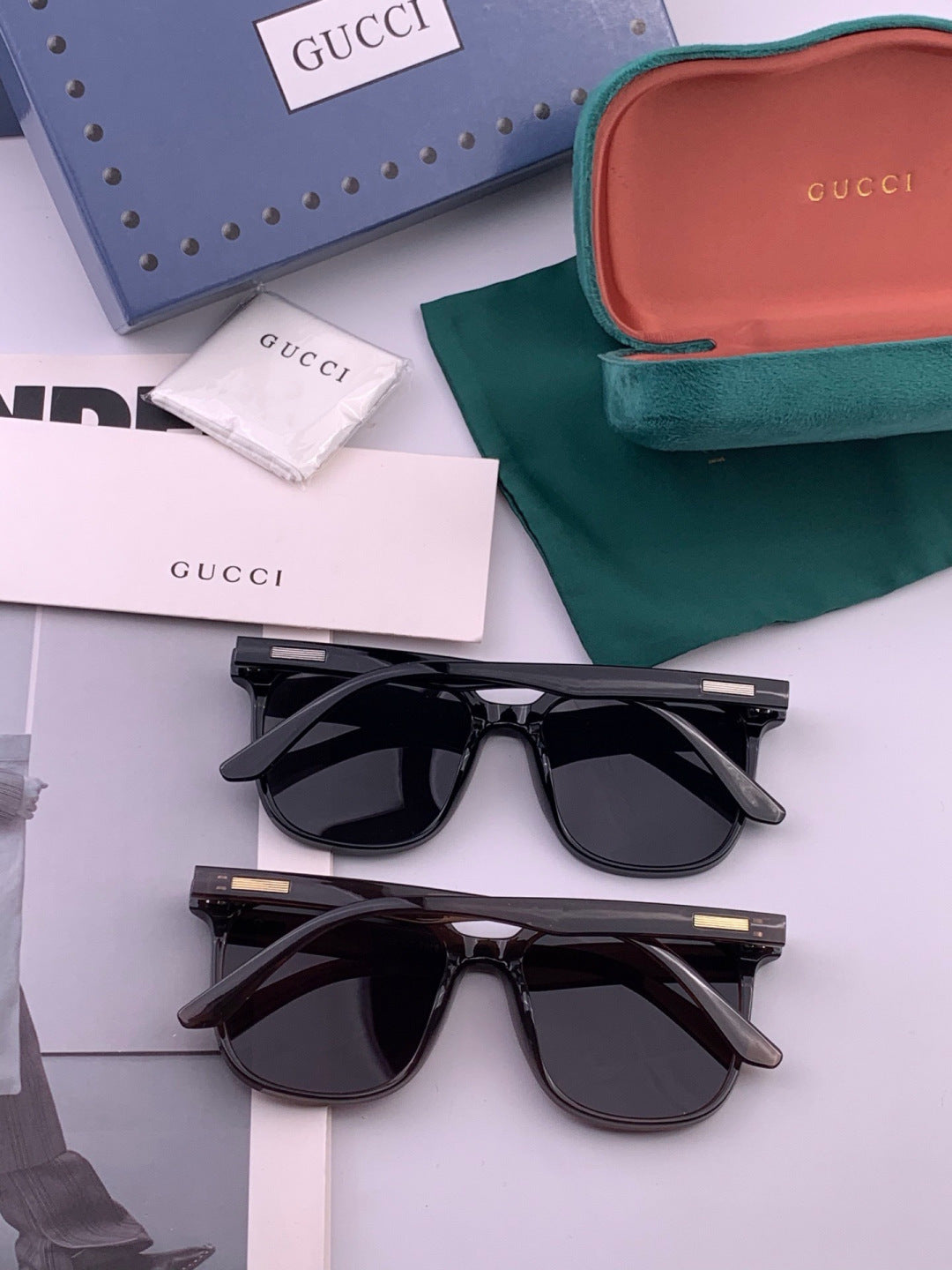 Gucci G2816 Polarized Square Orange Lens Sunglasses for Women - detail image 4