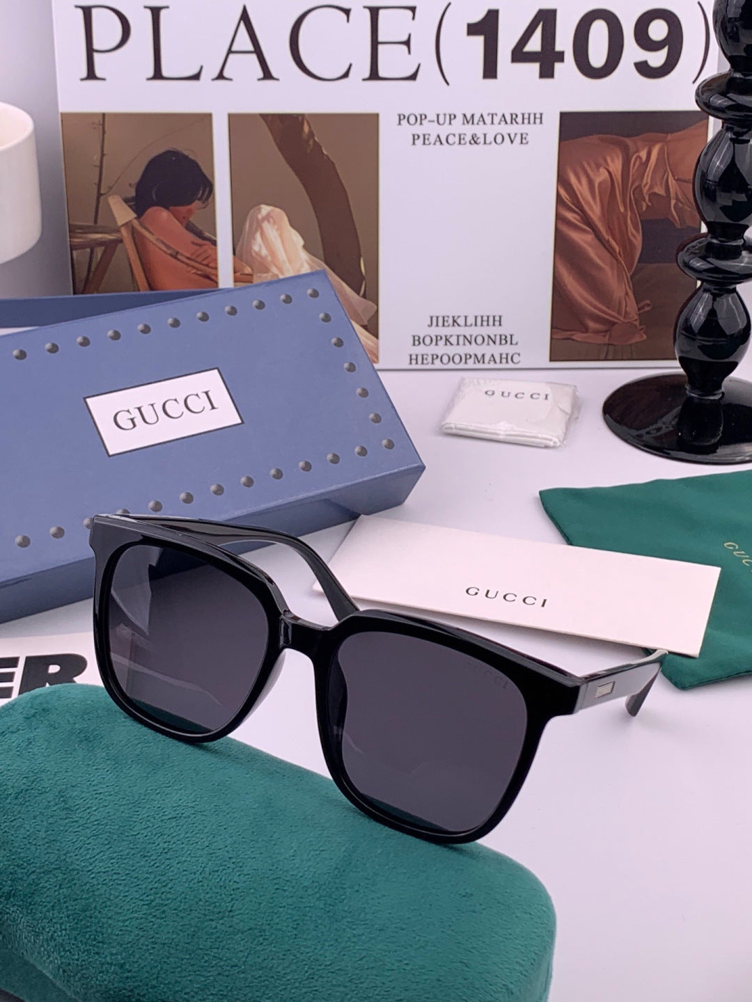 Gucci G2816 Polarized Square Orange Lens Sunglasses for Women - detail image 2