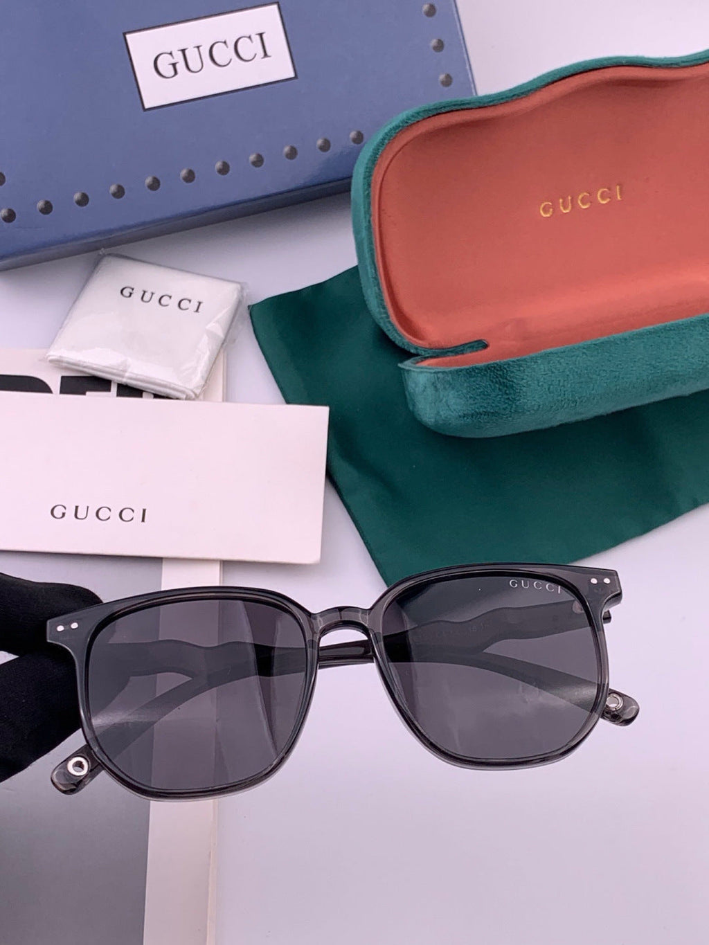 Gucci G0613 Polarized Square Black Lens Sunglasses for Women