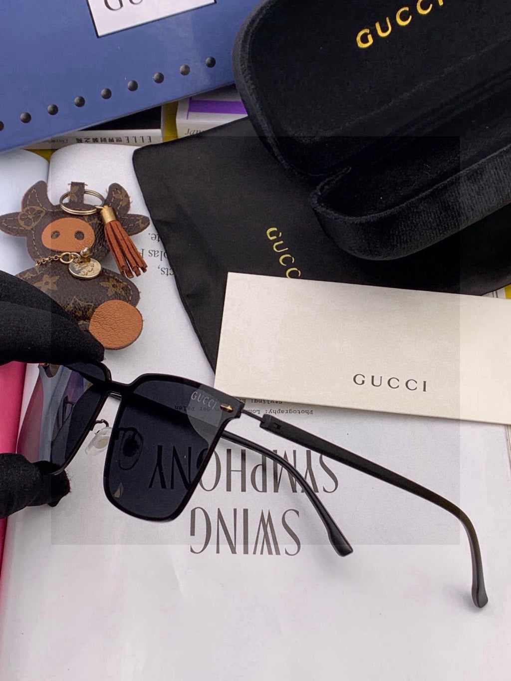 Gucci G11363 Fashion Red Lens Sunglasses for Men & Women - detail image 3