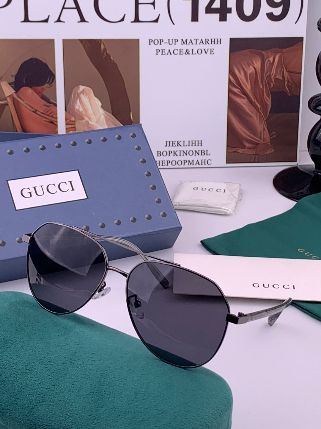 Gucci 5327 Polarized Aviator Gold Lens Sunglasses for Men & Women - 493237 - detail image 2