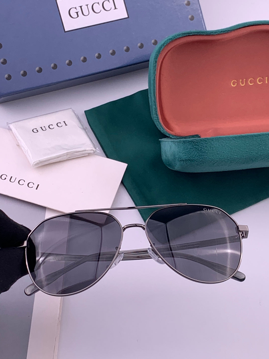Gucci 5327 Polarized Aviator Gold Lens Sunglasses for Men & Women - 493237