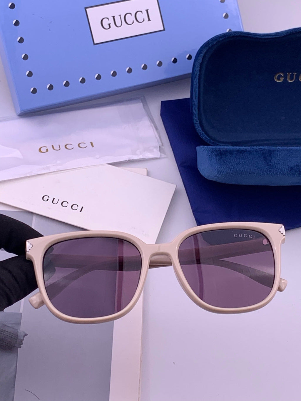Gucci G87722 Polarized Round Black Lens Sunglasses for Women