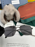 Gucci G4203 Polarized Aviator Gold Lens Sunglasses for Men & Women