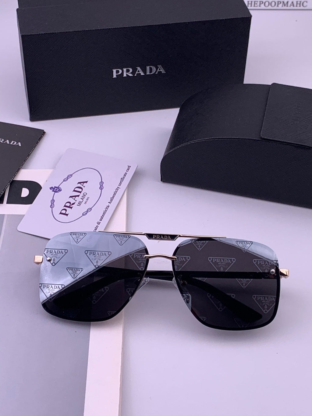 Prada Fashion Silver Lens Sunglasses for Men - detail image 7
