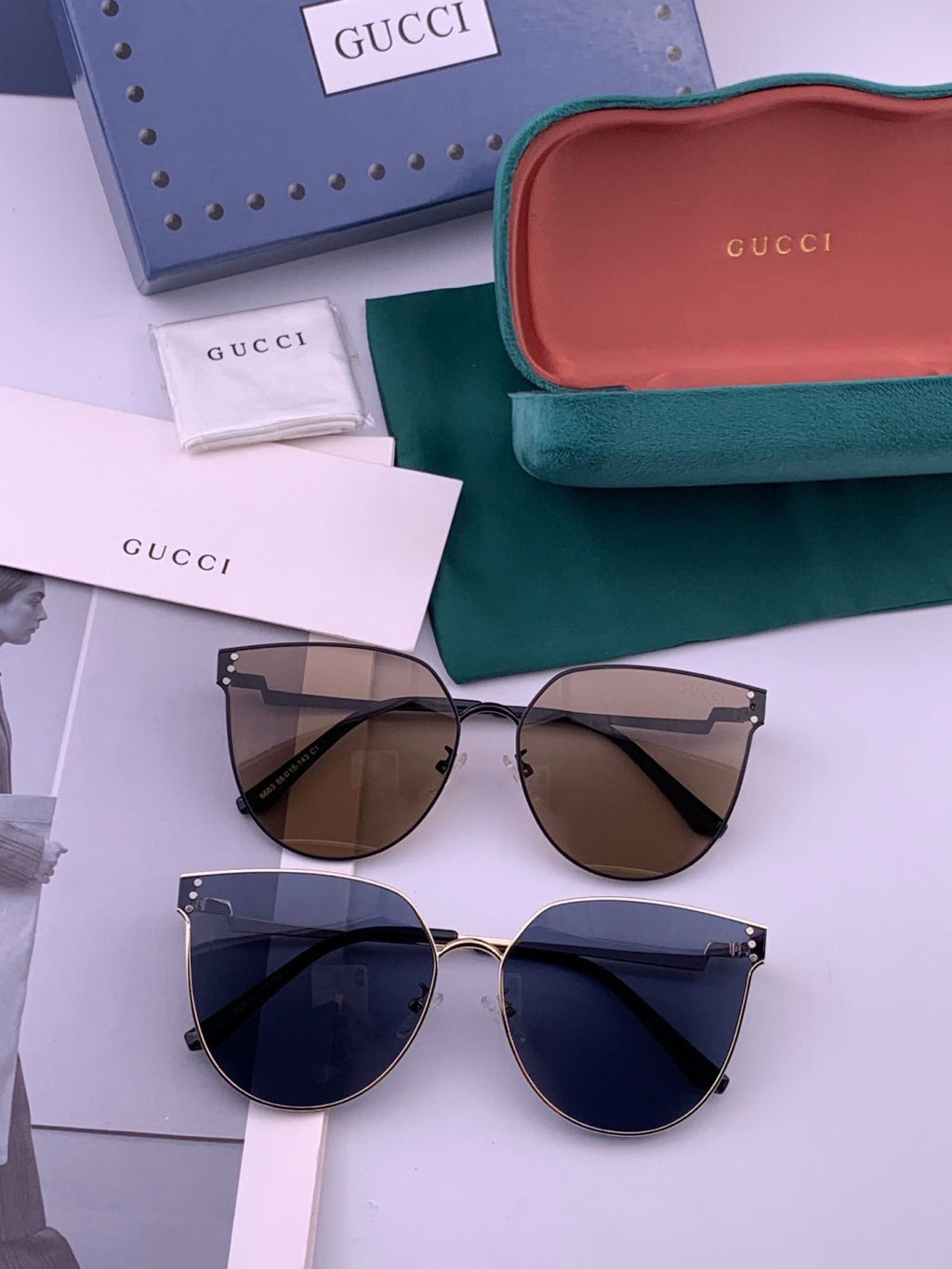 Gucci G3660 Fashion Red Lens Sunglasses for Men & Women - detail image 6