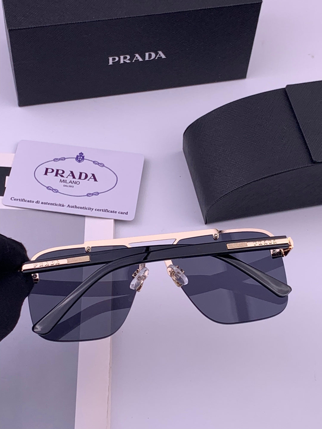 Prada Fashion Blue Lens Sunglasses for Men - 487021 - detail image 3