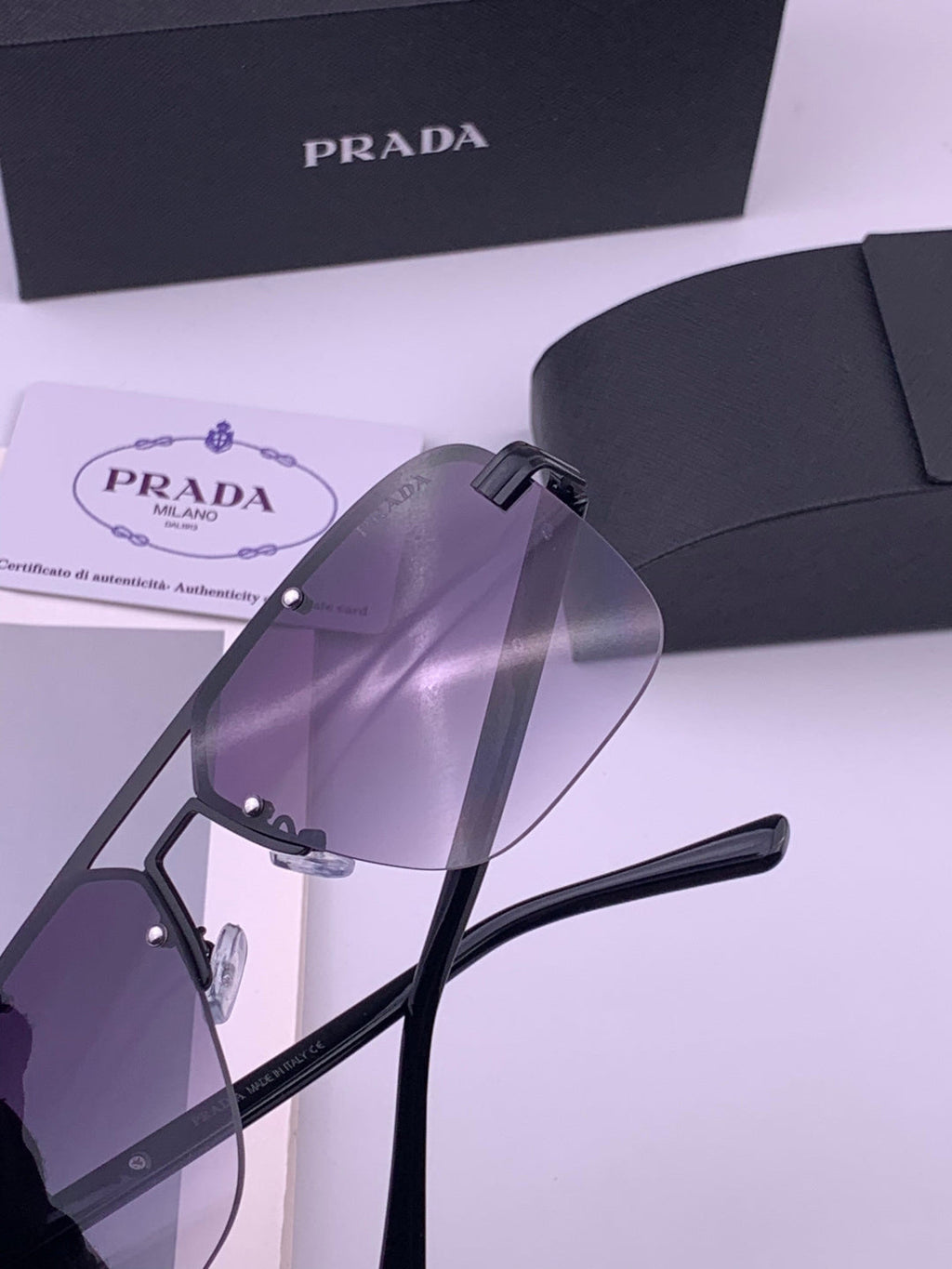 Prada Fashion Blue Lens Sunglasses for Men - 487023 - detail image 6