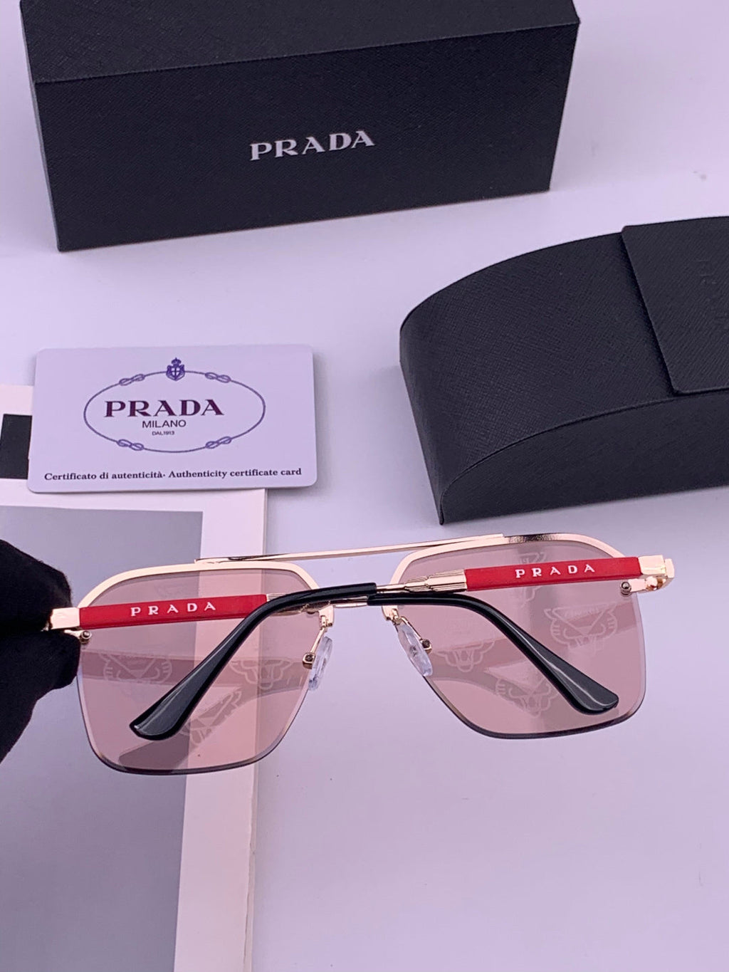 Prada Fashion Red Lens Sunglasses for Men - 487025 - detail image 4