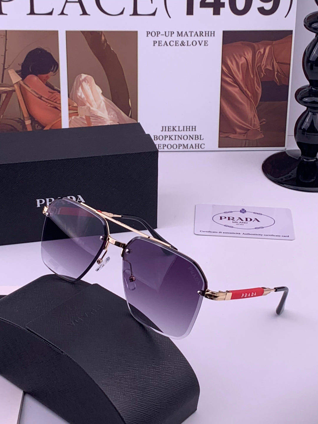 Prada Fashion Purple Lens Sunglasses for Men - 487027 - detail image 2