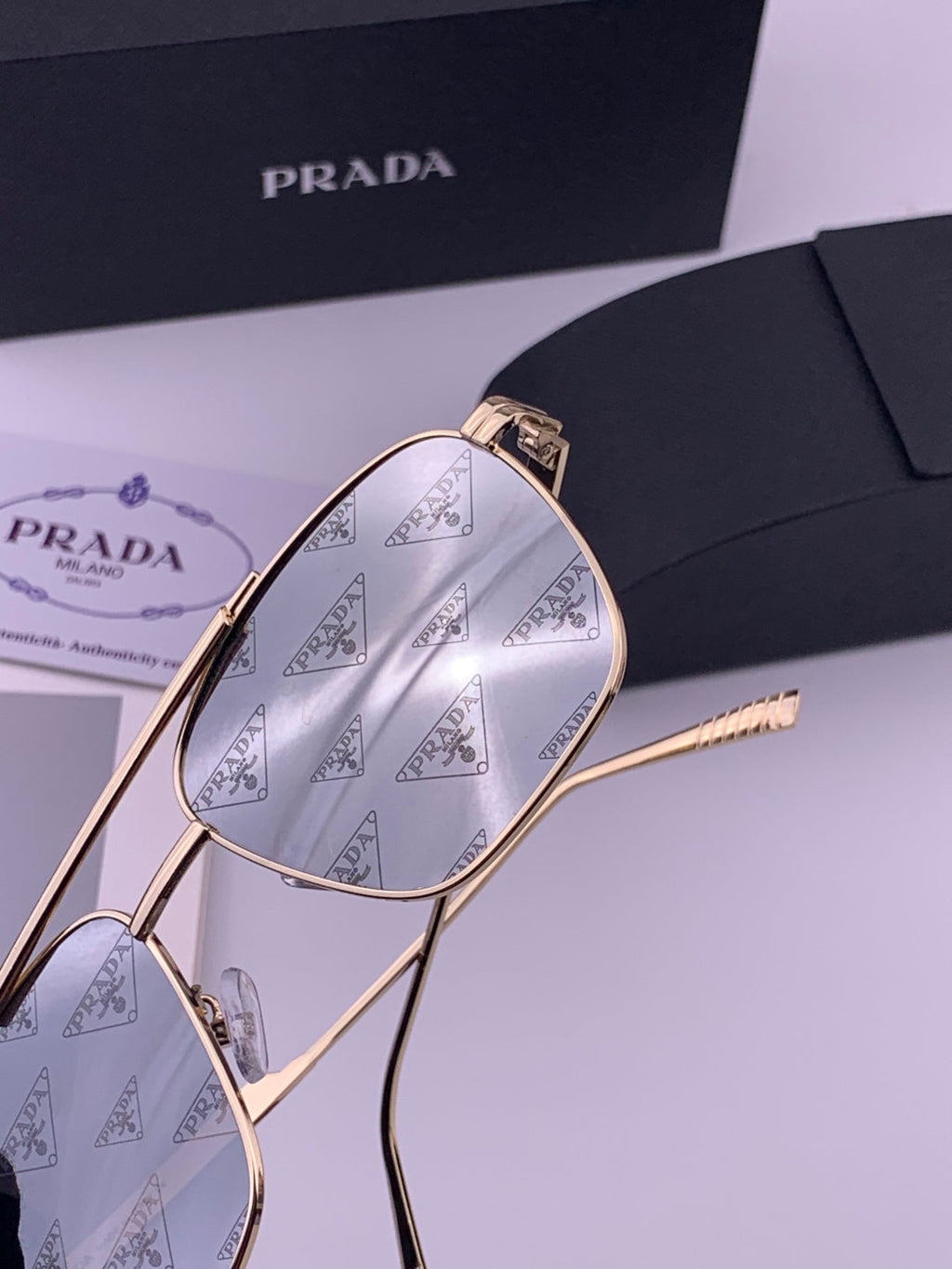 Prada Fashion Silver Lens Sunglasses for Men - 487030 - detail image 6