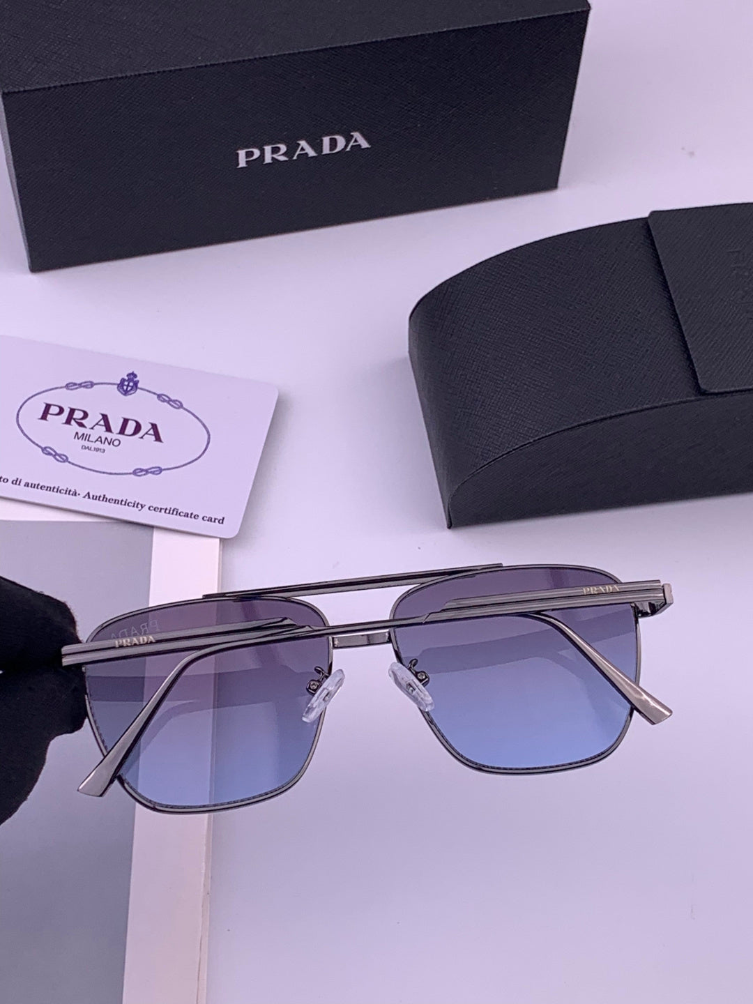 Prada Fashion Blue Lens Sunglasses for Men - 487031 - detail image 6