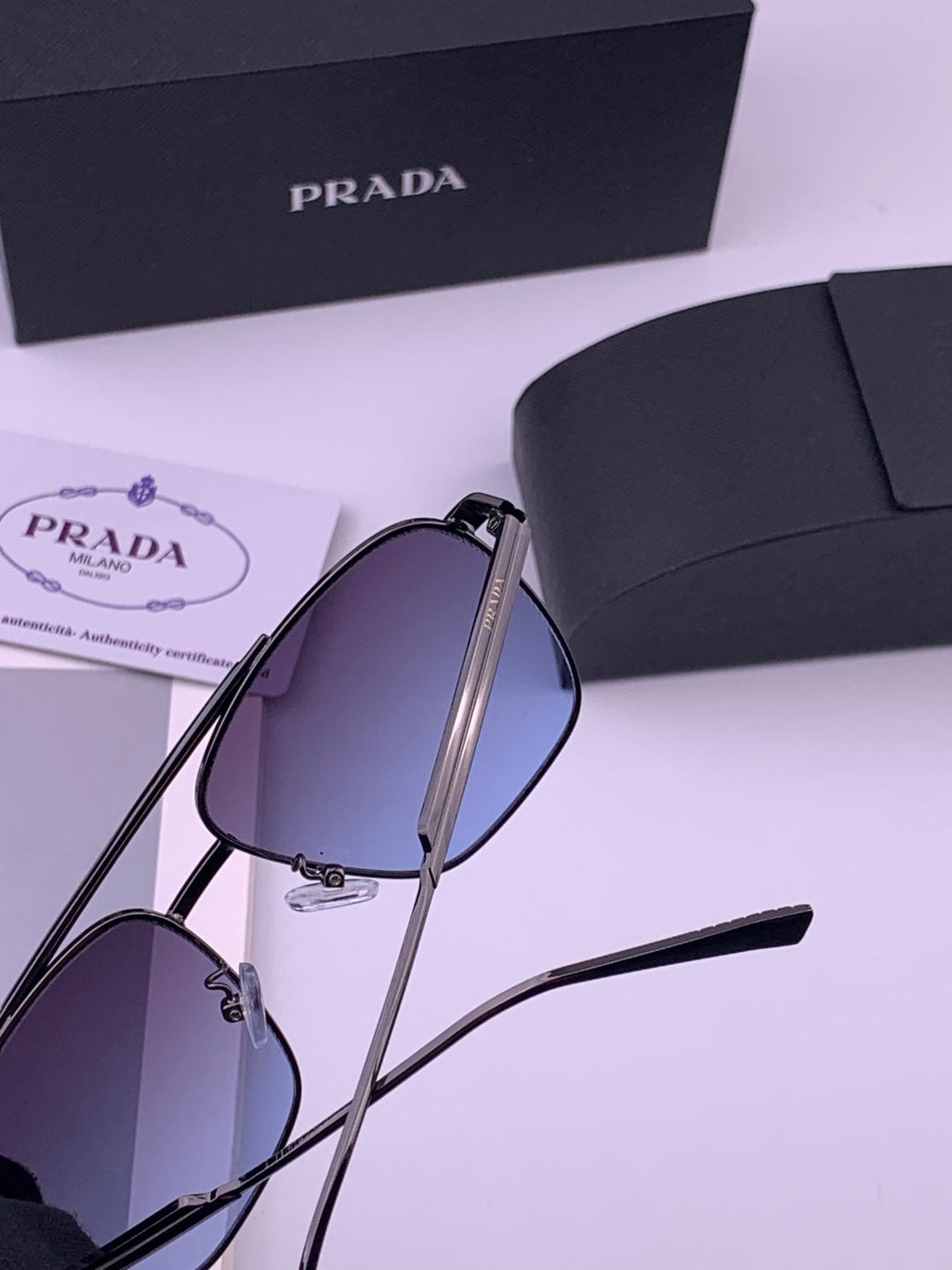Prada Fashion Blue Lens Sunglasses for Men - 487031 - detail image 3