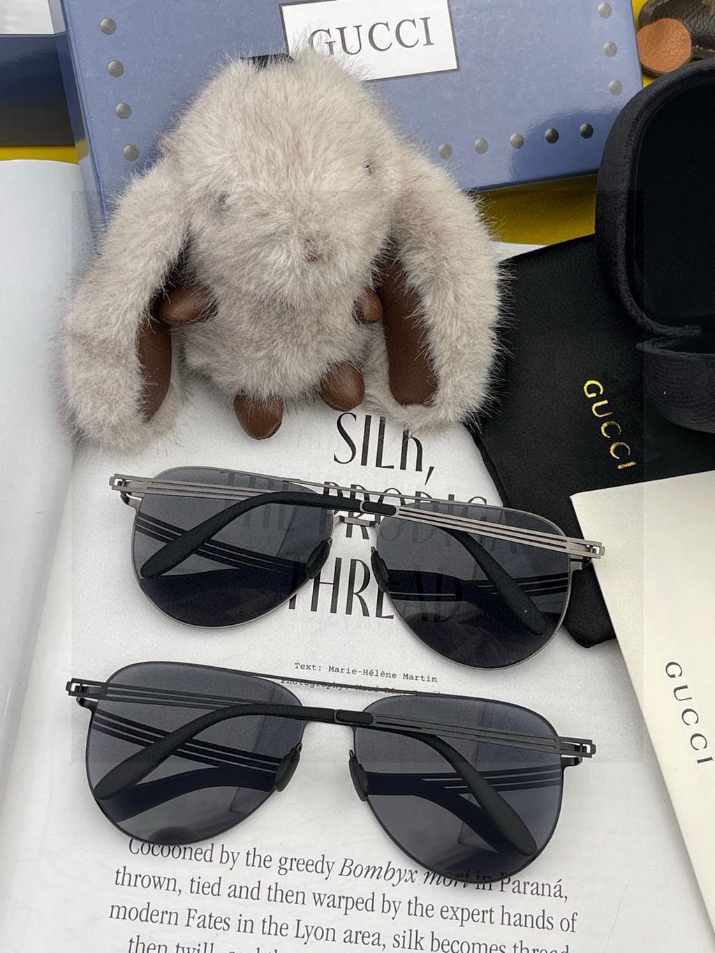 Gucci G0515 Polarized Aviator Red Lens Sunglasses for Men - detail image 6