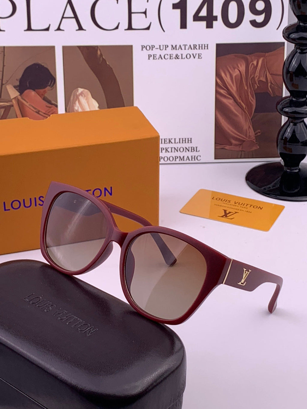 Louis Vuitton L27001 Square Black Lens Sunglasses for Men & Women - detail image 2