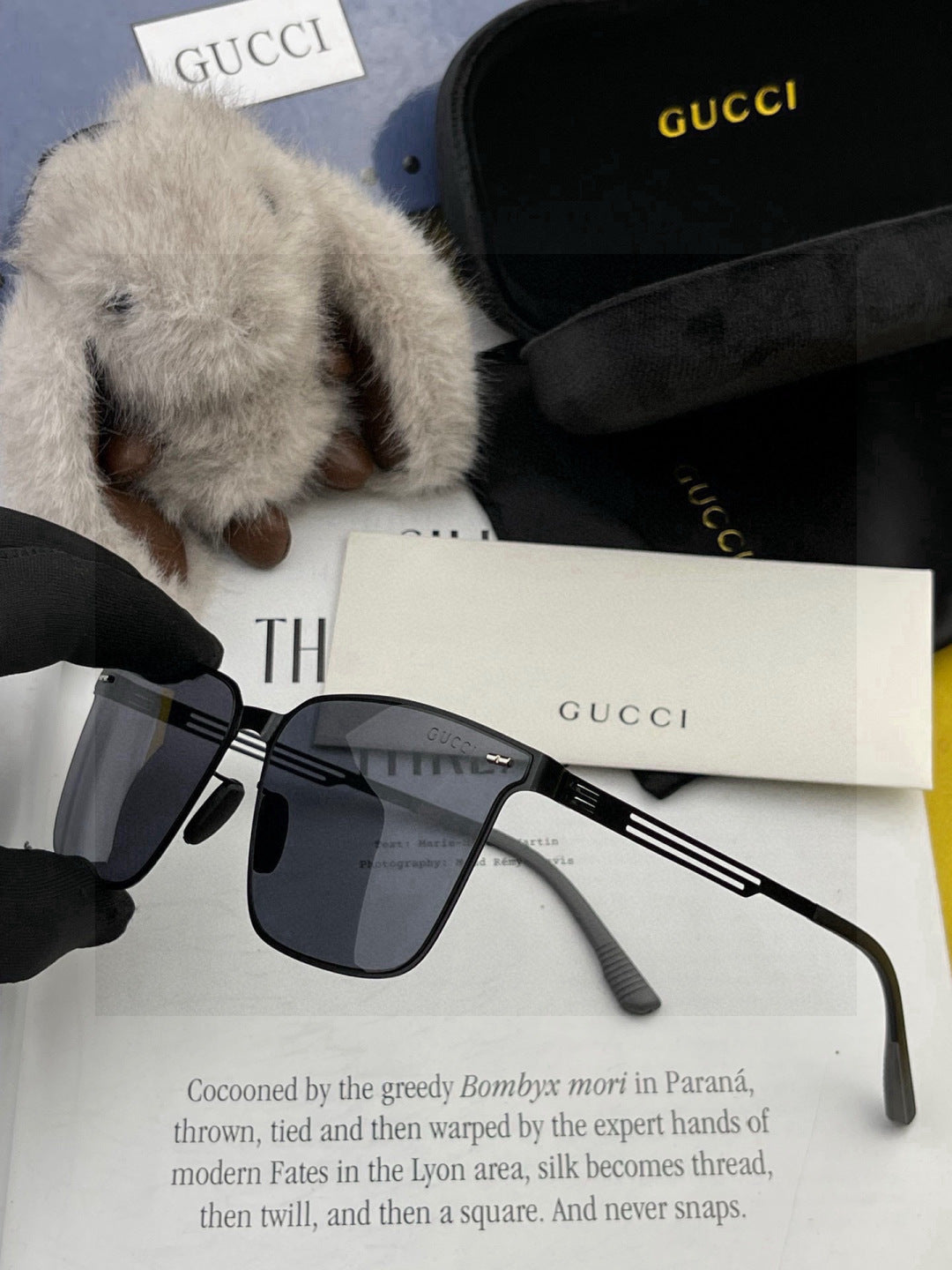 Gucci G176 Polarized Aviator Red Lens Sunglasses for Men - detail image 3