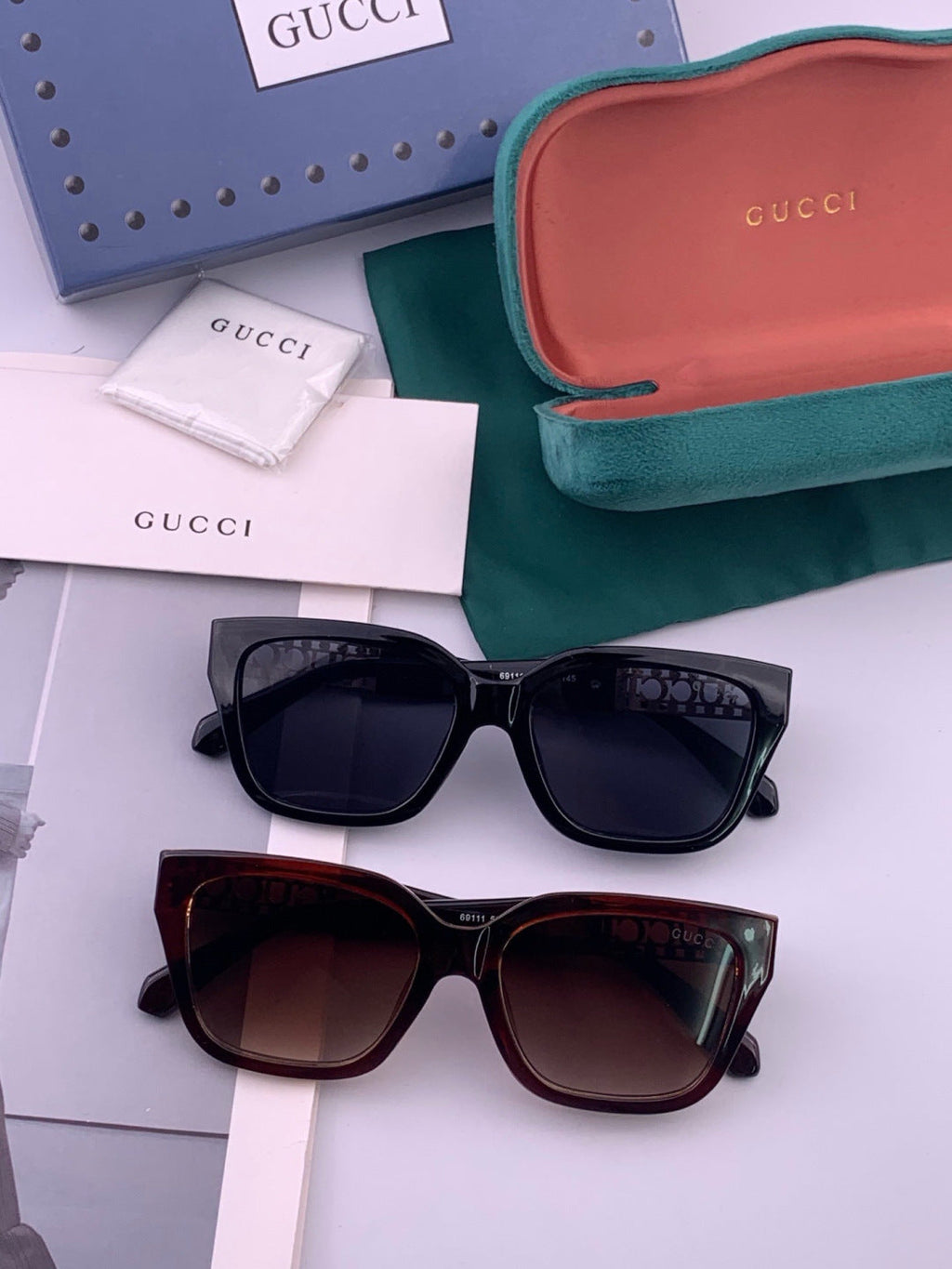 Gucci G16911 Square Gold Lens Sunglasses for Men & Women - detail image 5