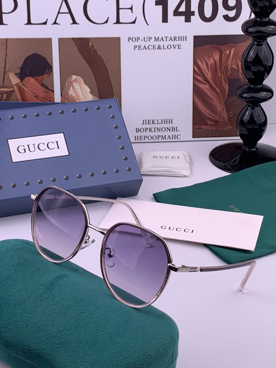 Gucci G3825 Polarized Square Brown Lens Sunglasses for Women - detail image 2