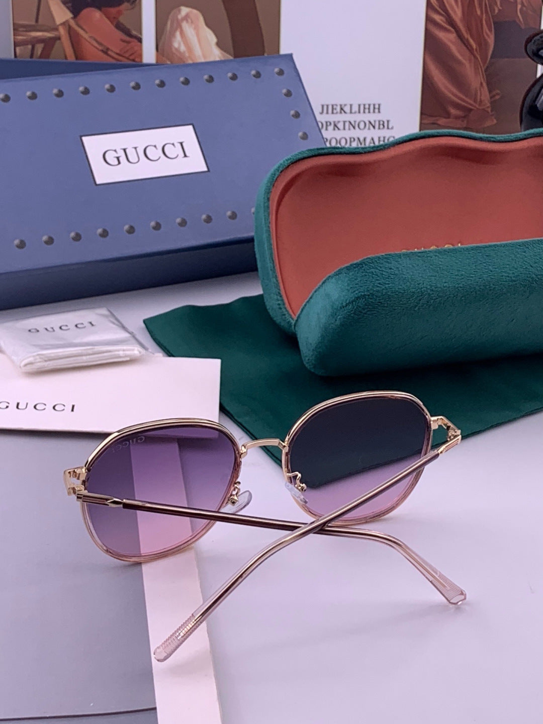 Gucci G3825 Polarized Square Red Lens Sunglasses for Women - detail image 4