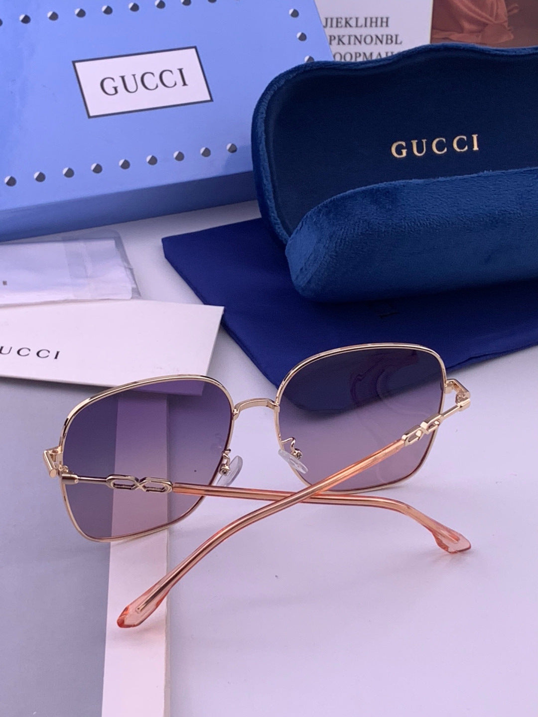 Gucci G3818 Metal Fashion Red Lens Sunglasses for Men & Women - detail image 6