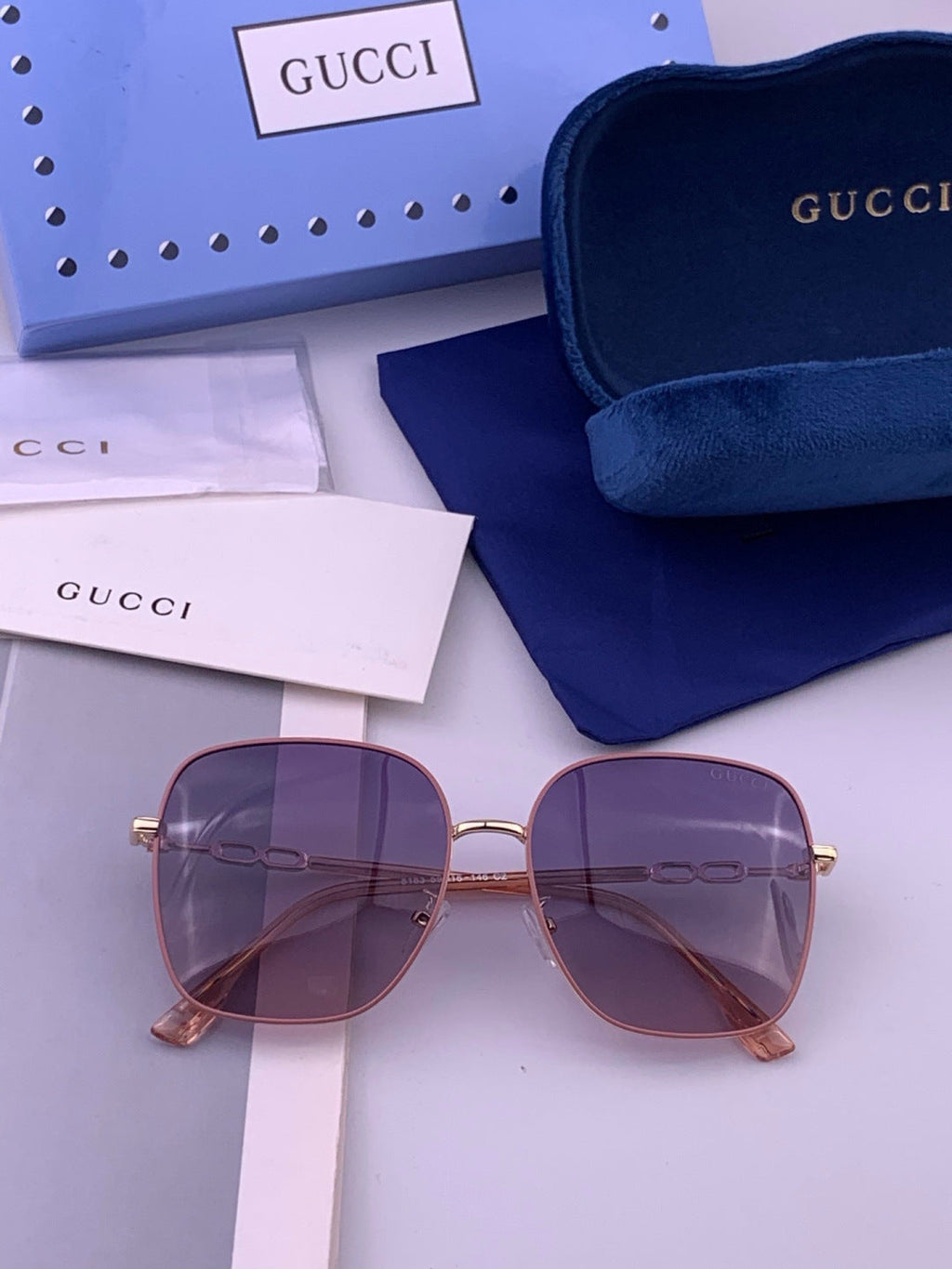 Gucci G3818 Metal Fashion Red Lens Sunglasses for Men & Women - detail image 7