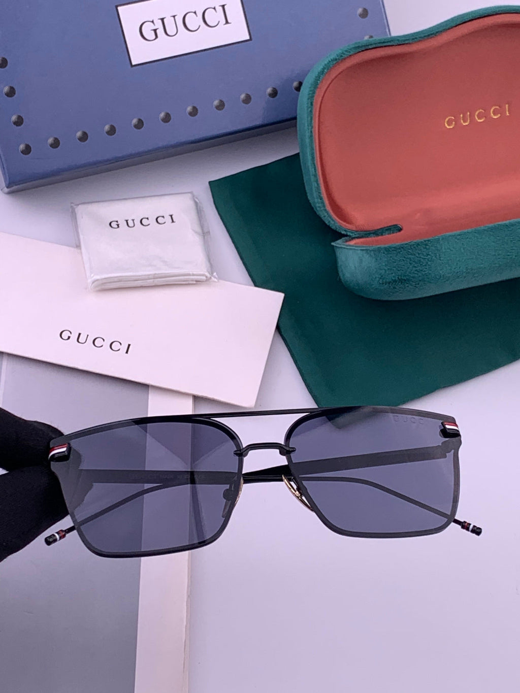 Gucci G152 Polarized Aviator Gold Lens Sunglasses for Men & Women - 486386