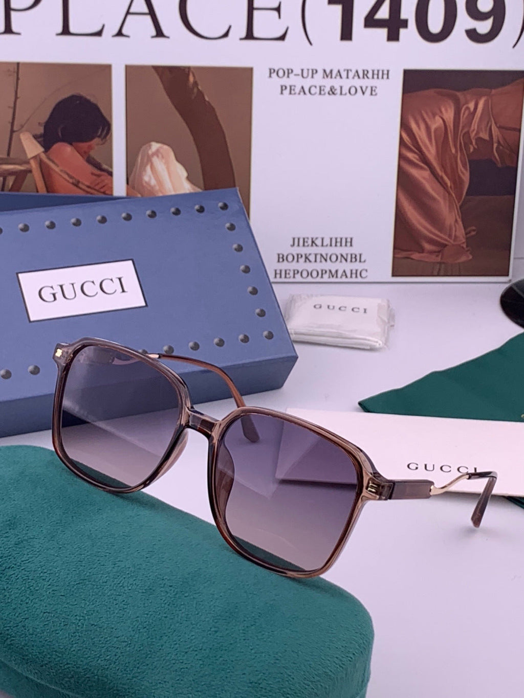 Gucci G7231 Metal Fashion Red Lens Sunglasses for Men & Women - detail image 2