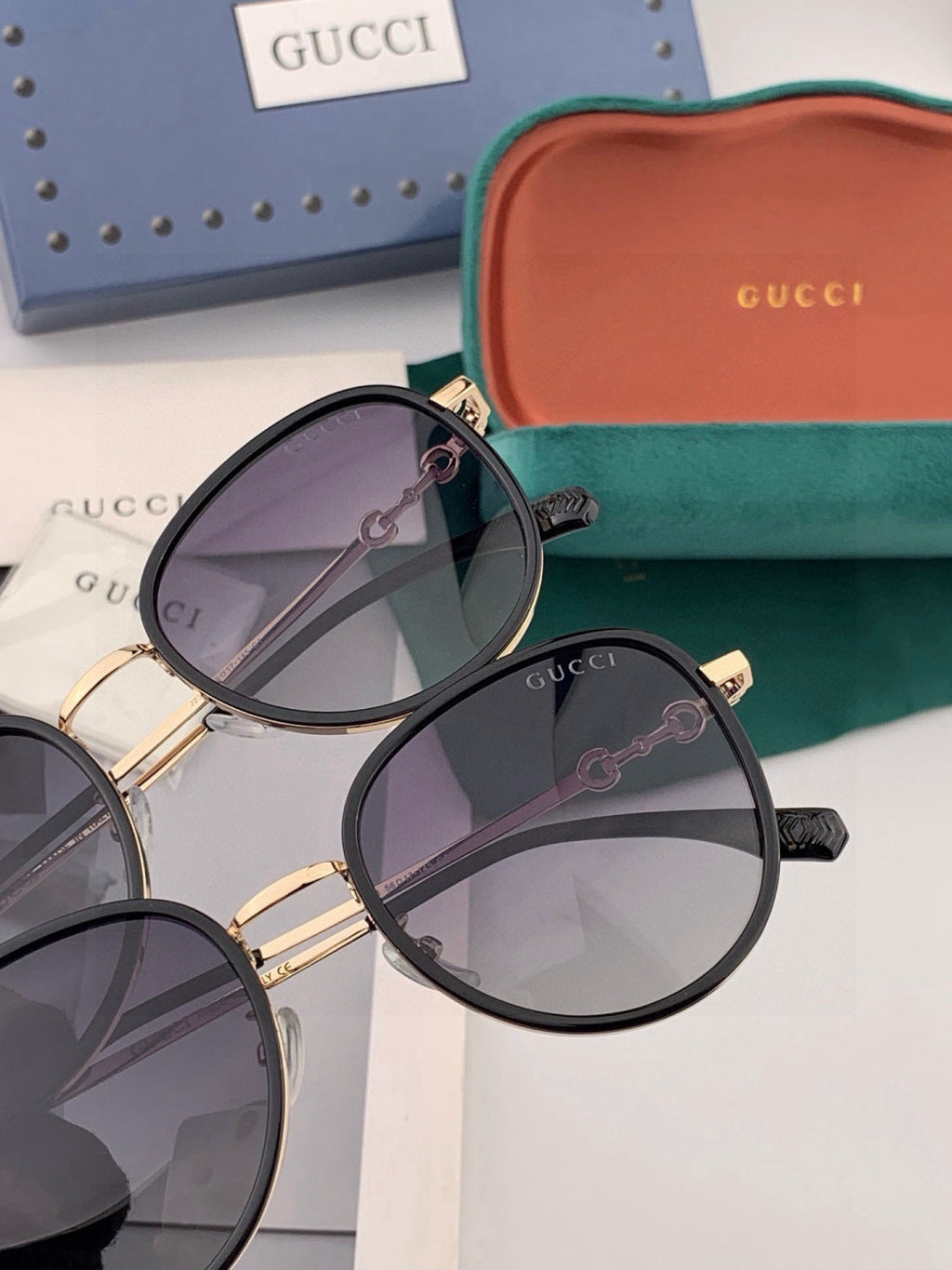 Gucci G2211 Round Red Lens Sunglasses for Men & Women - detail image 4