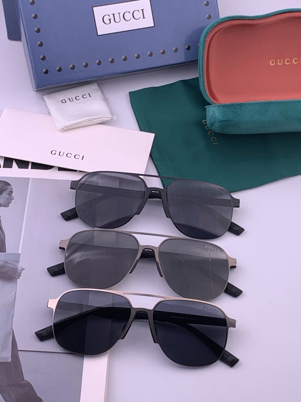 Gucci G2807 Polarized Aviator Black Lens Sunglasses for Men - 486369 - detail image 8