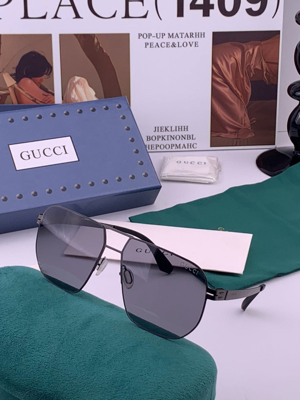 Gucci G2504 Fashion Black Lens Sunglasses for Men & Women - detail image 2