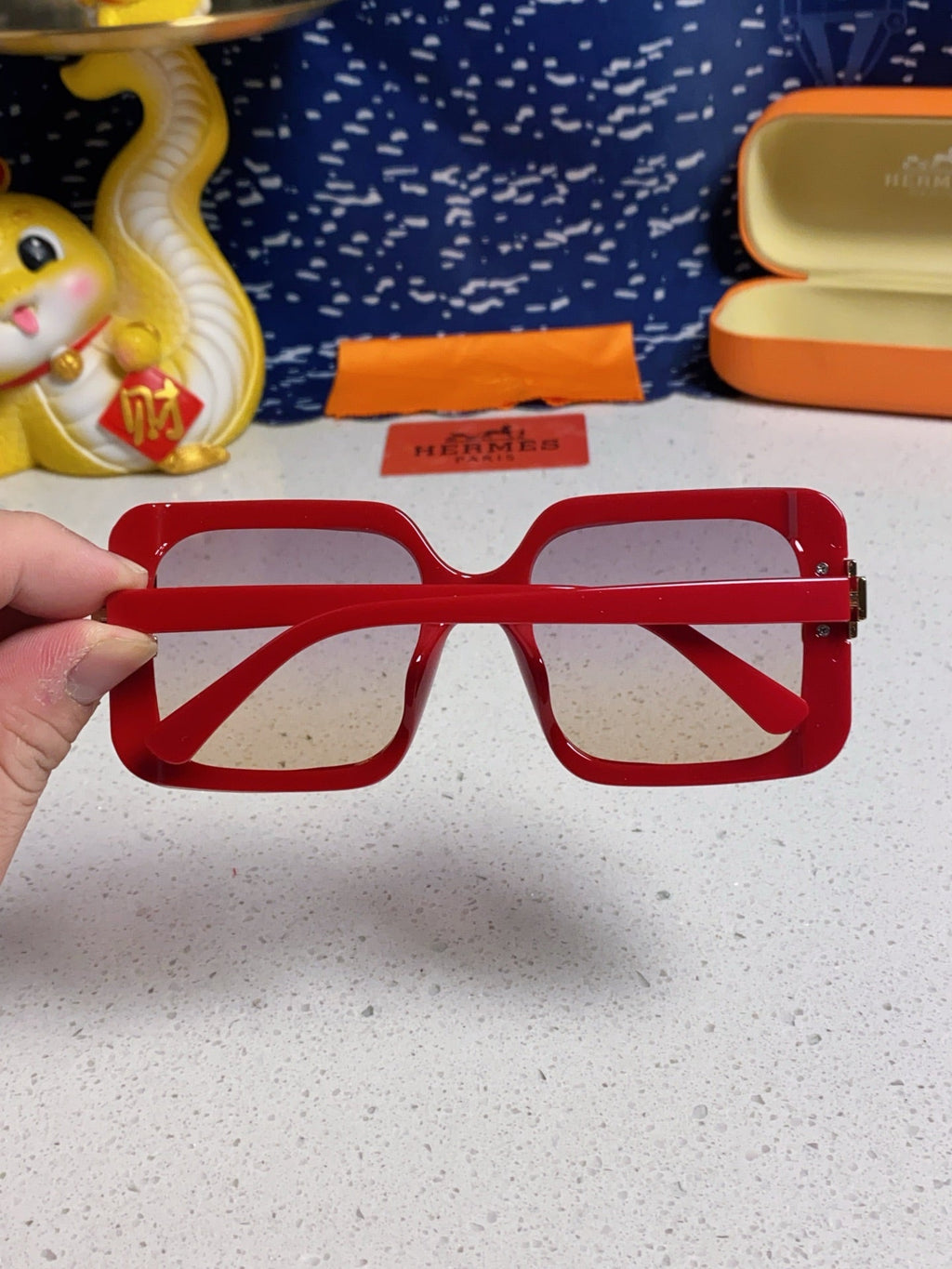 Hermès Square Red Lens Sunglasses for Men & Women - 416507 - detail image 5