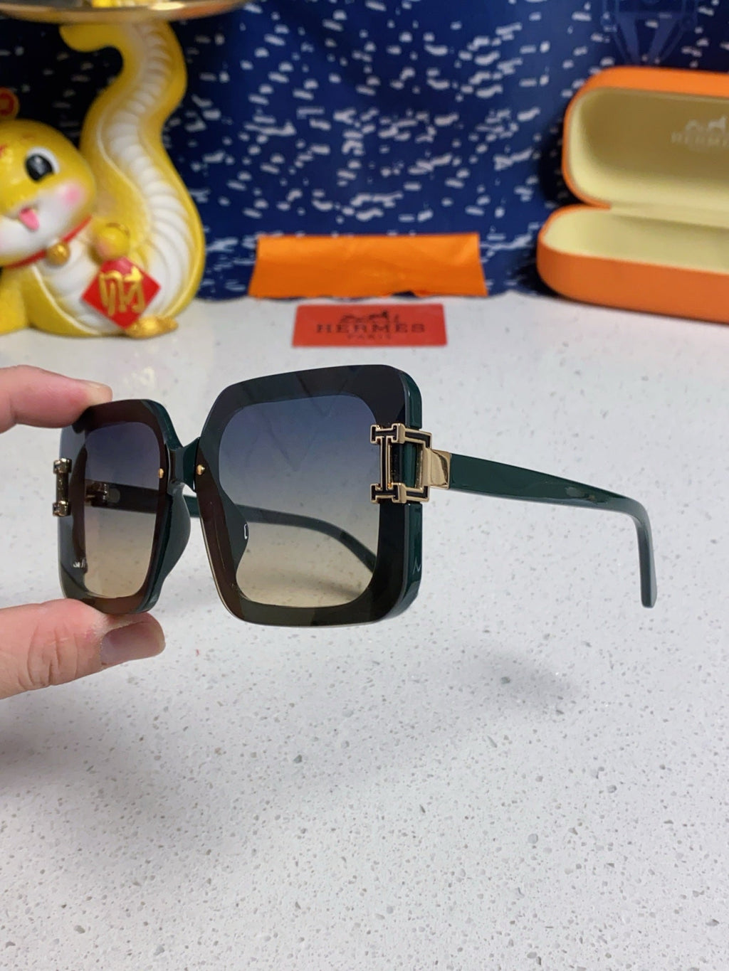 Hermès Square Silver Lens Sunglasses for Men & Women - 450020 - detail image 6