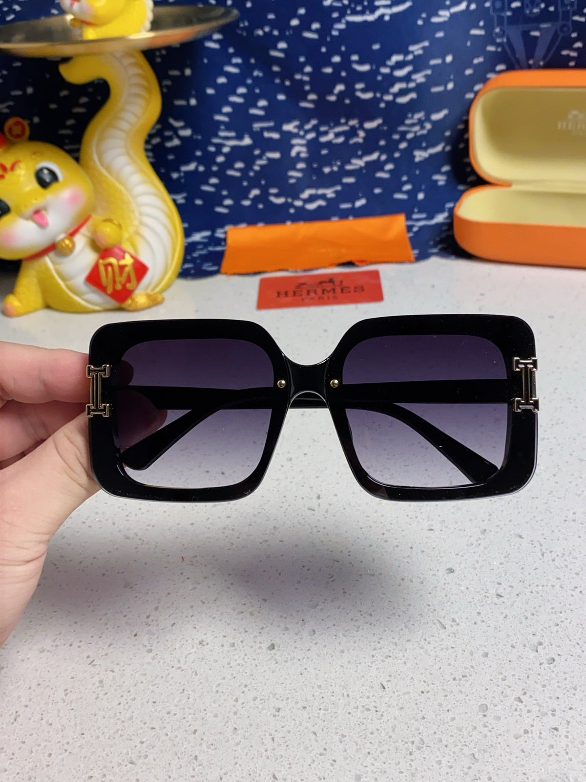 Hermès Square Silver Lens Sunglasses for Men & Women - 416509 - detail image 4