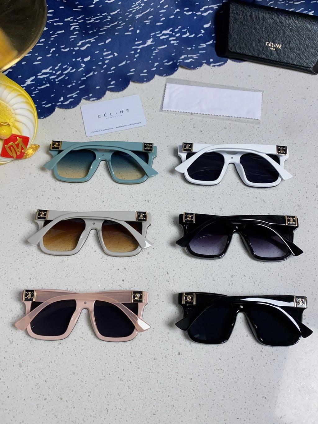 Celine Polarized Square Silver Lens Sunglasses for Men & Women - detail image 11