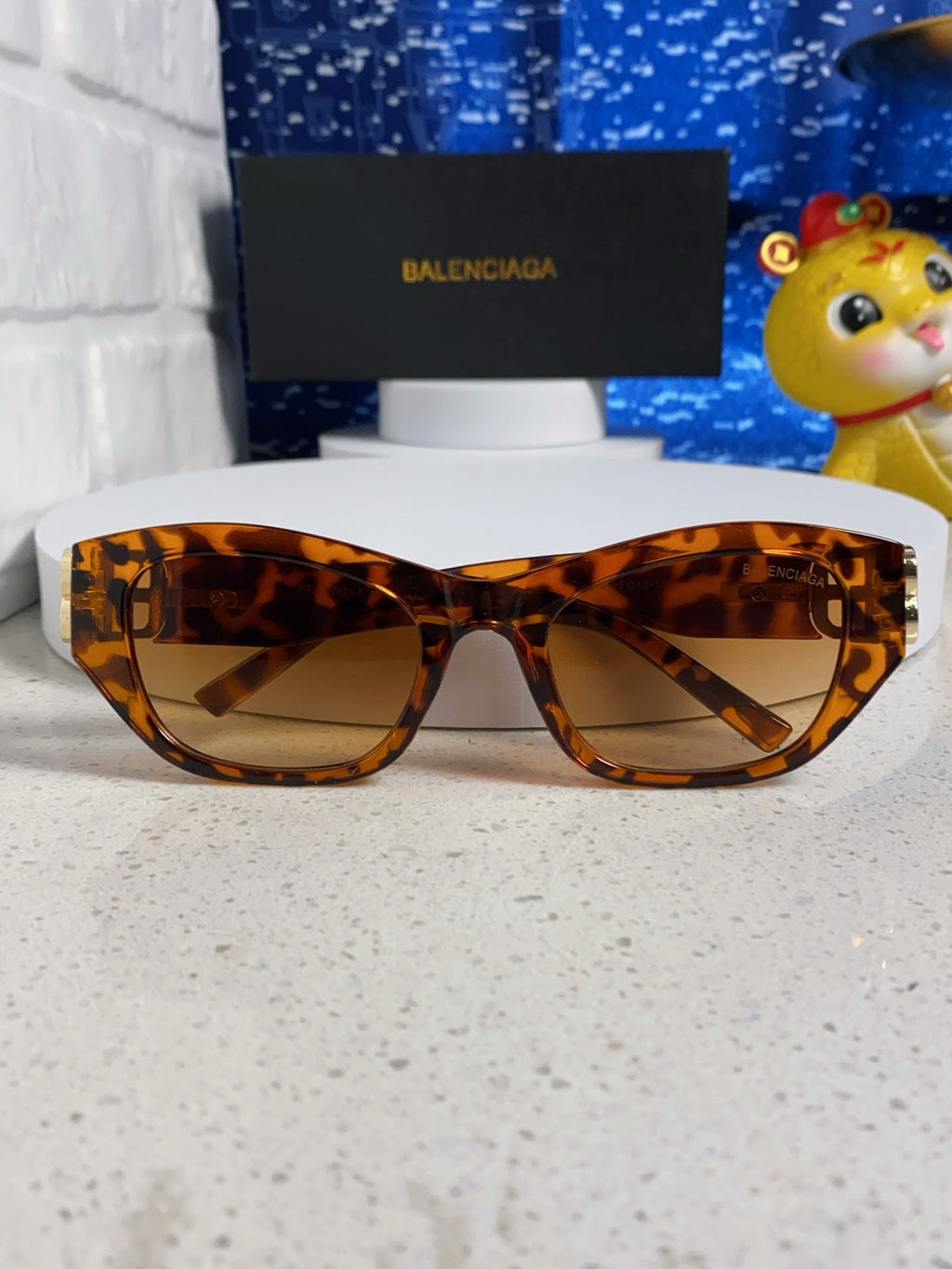 Balenciaga Metal Cat-Eye Brown Lens Sunglasses for Men & Women - 466011 - detail image 9