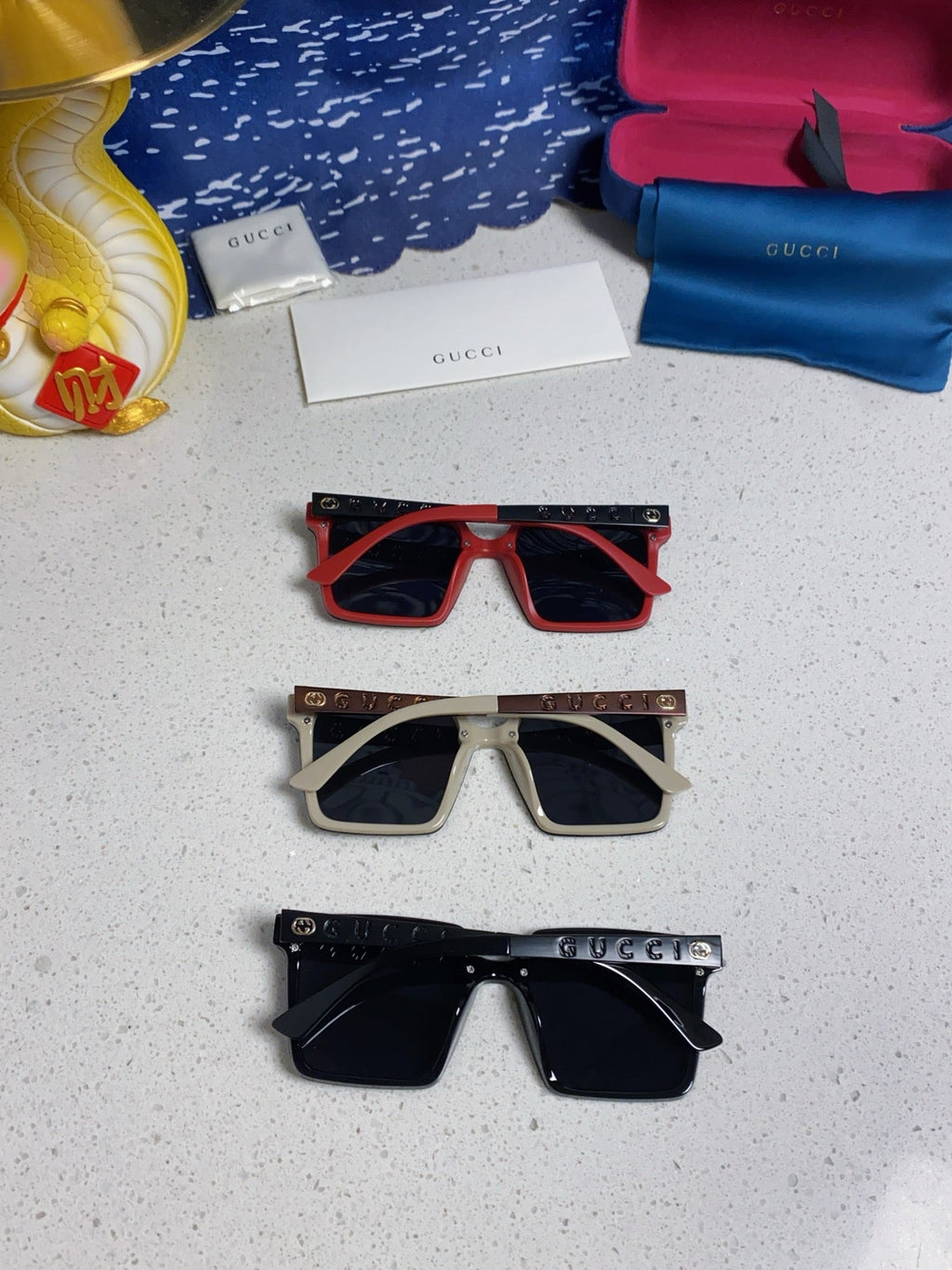 Gucci Polarized Square Silver Lens Sunglasses for Men & Women - 486445 - detail image 11