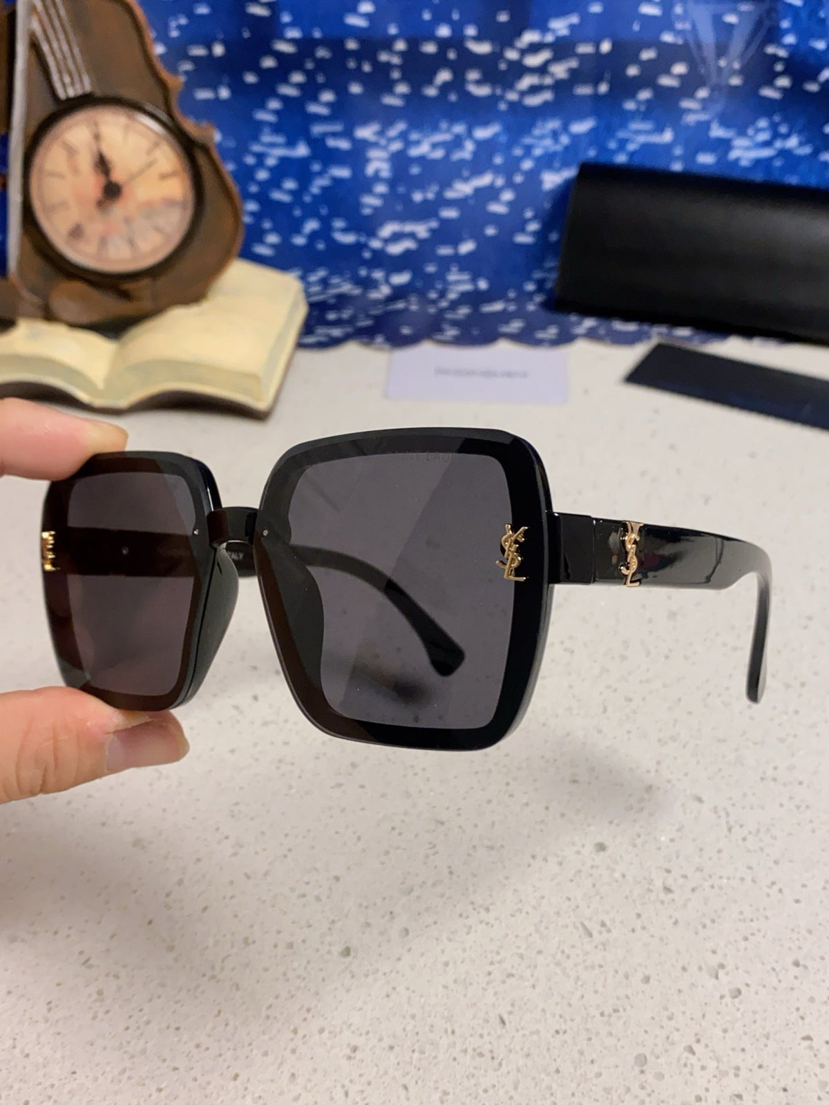 Saint Laurent Browline Black Lens Sunglasses for Men & Women - detail image 5