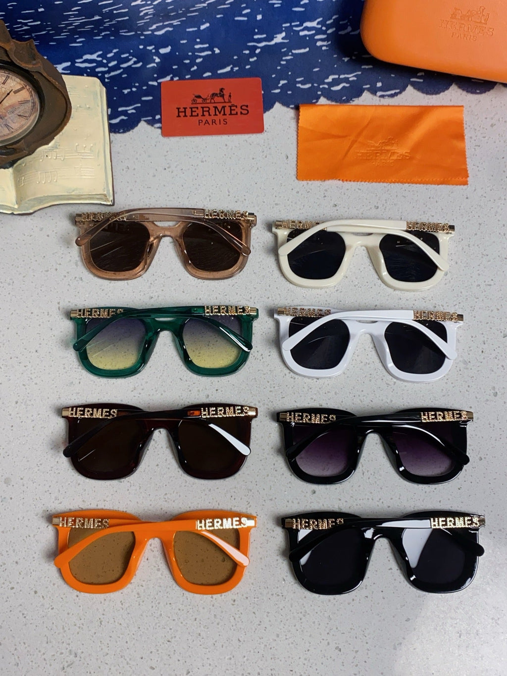 Hermès Metal Square Brown Lens Sunglasses for Men & Women - 158685 - detail image 10