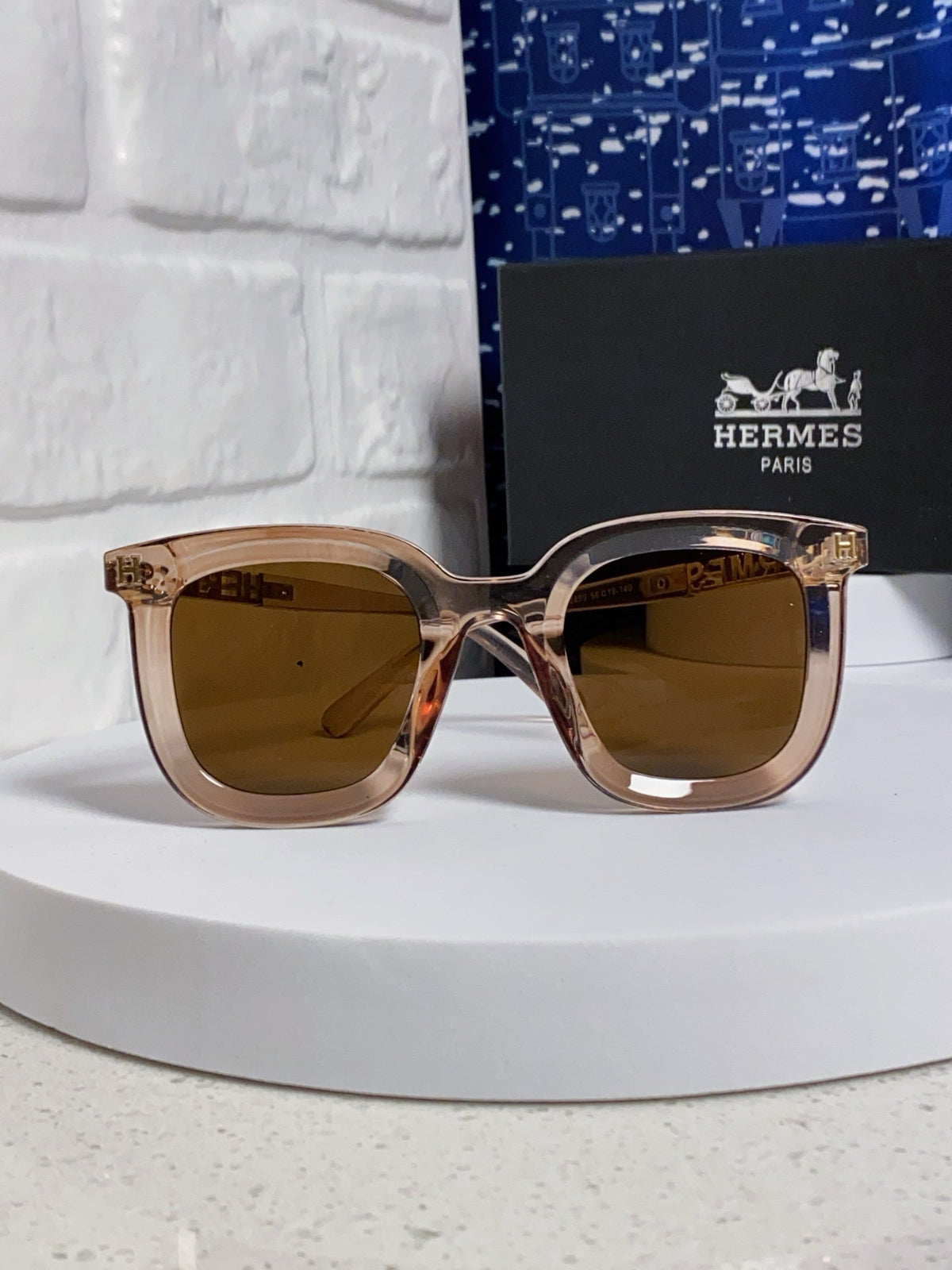 Hermès Metal Square Brown Lens Sunglasses for Men & Women - 399447 - detail image 2