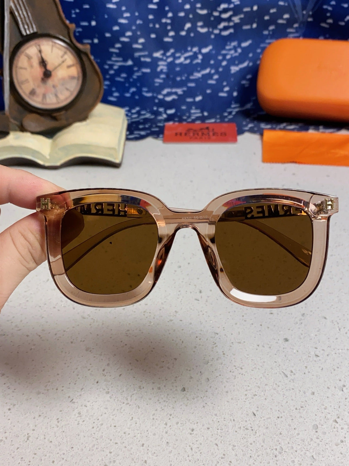 Hermès Metal Square Brown Lens Sunglasses for Men & Women - 399447 - detail image 4