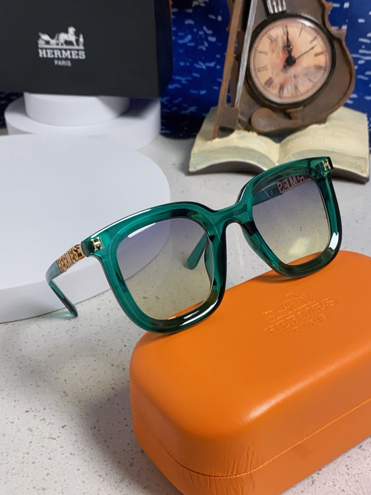 Hermès Metal Square Silver Lens Sunglasses for Men & Women - 433012 - detail image 9