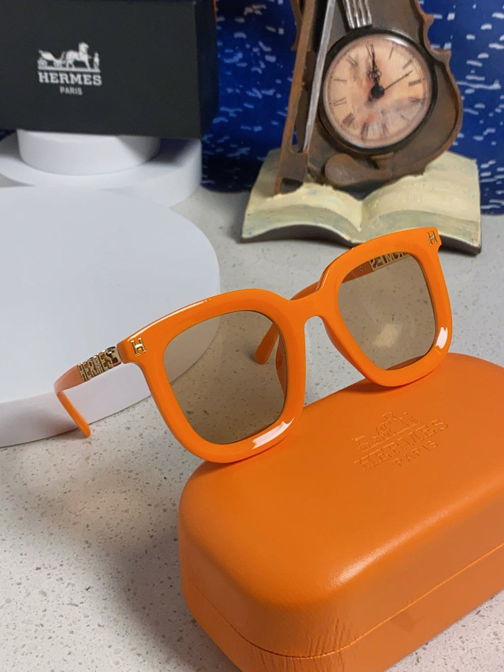 Hermès Metal Square Orange Lens Sunglasses for Men & Women - 399450 - detail image 9