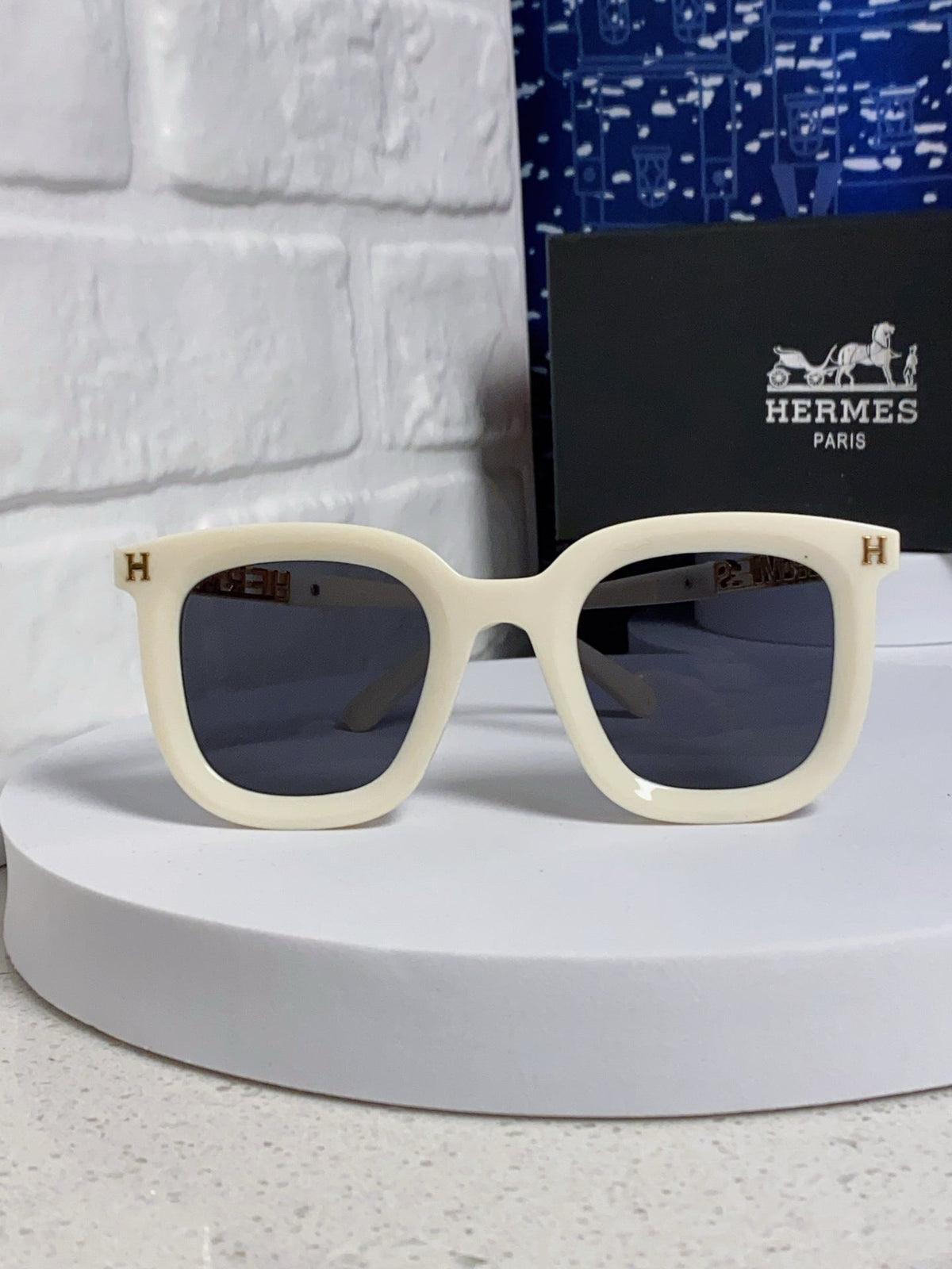 Hermès Metal Square Silver Lens Sunglasses for Men & Women - 433015 - detail image 2