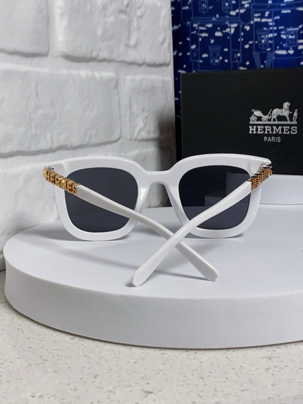 Hermès Metal Square Silver Lens Sunglasses for Men & Women - 158690 - detail image 3