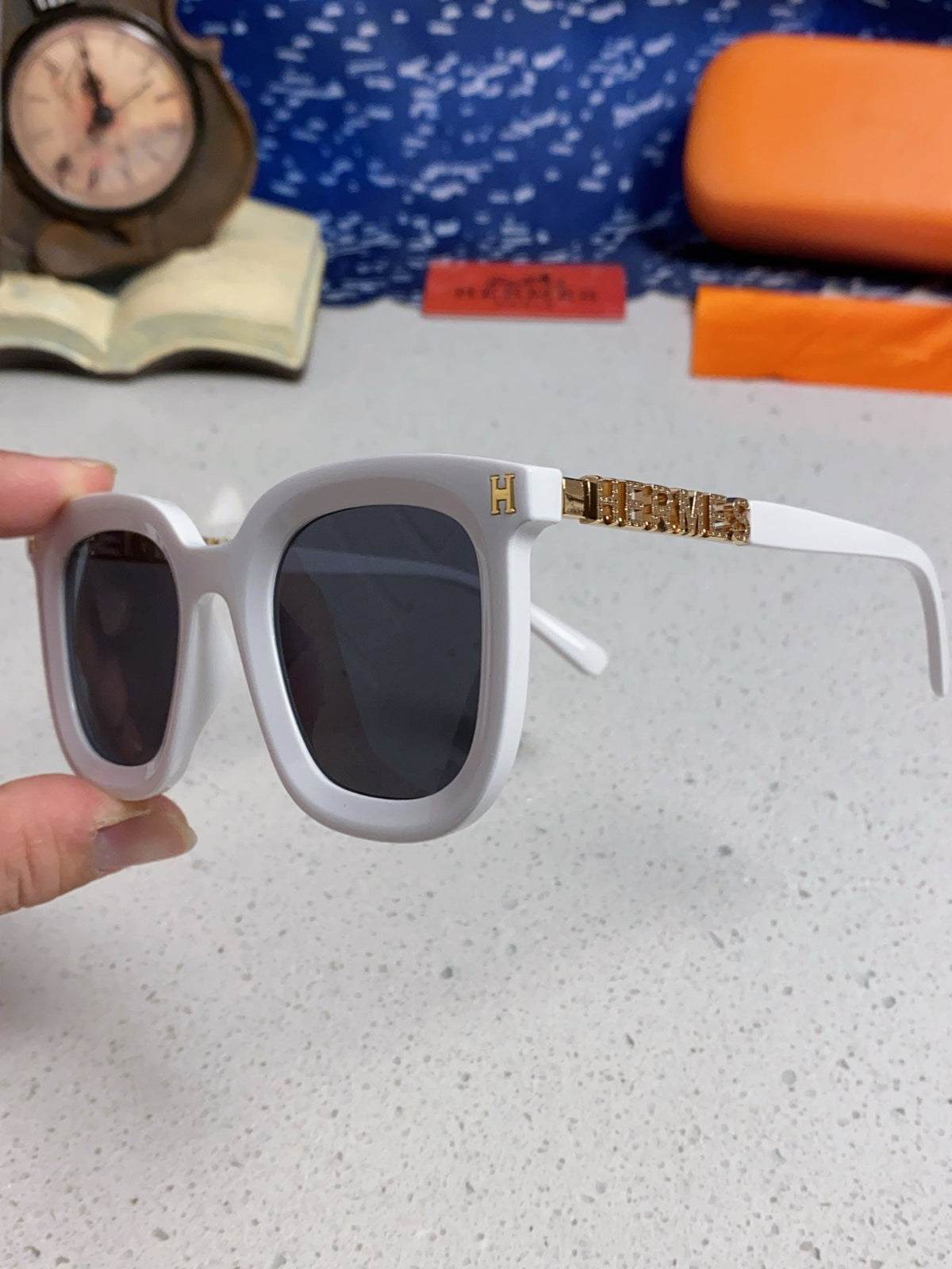 Hermès Metal Square Silver Lens Sunglasses for Men & Women - 433016 - detail image 6