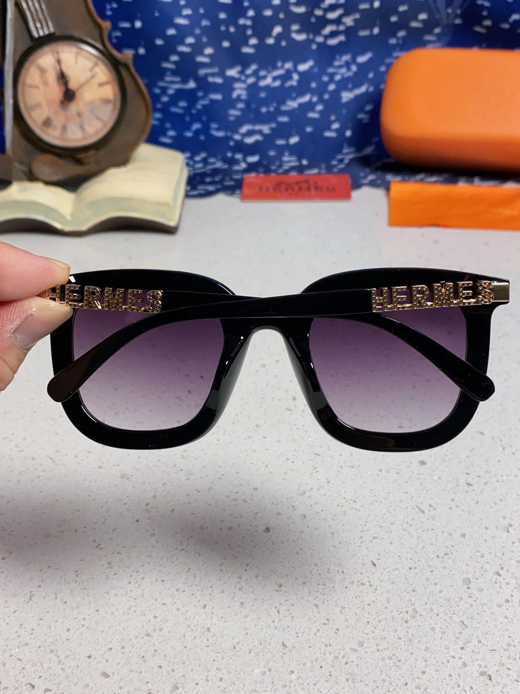 Hermès Metal Square Silver Lens Sunglasses for Men & Women - 399453 - detail image 5