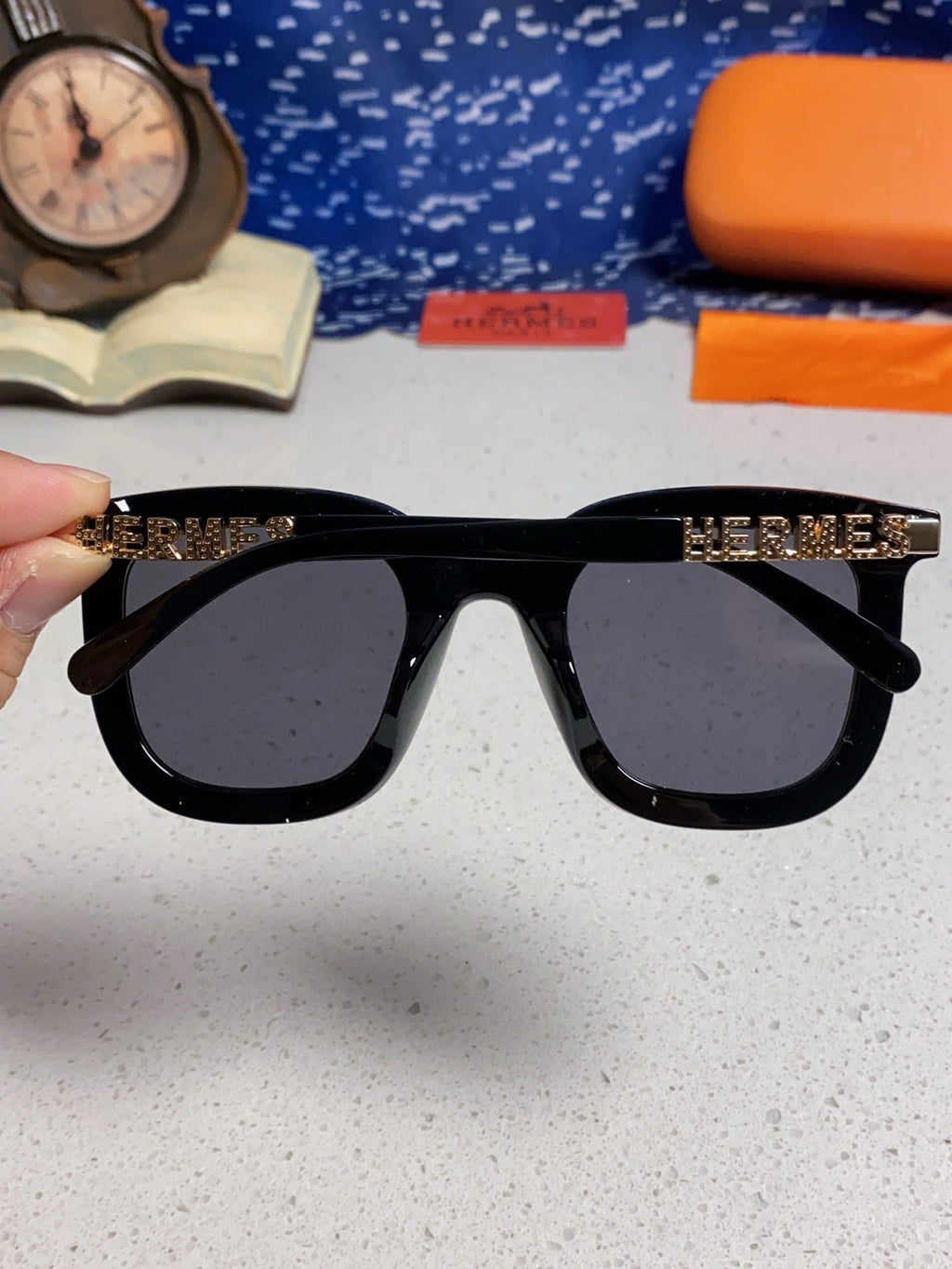 Hermès Metal Square Silver Lens Sunglasses for Men & Women - detail image 5