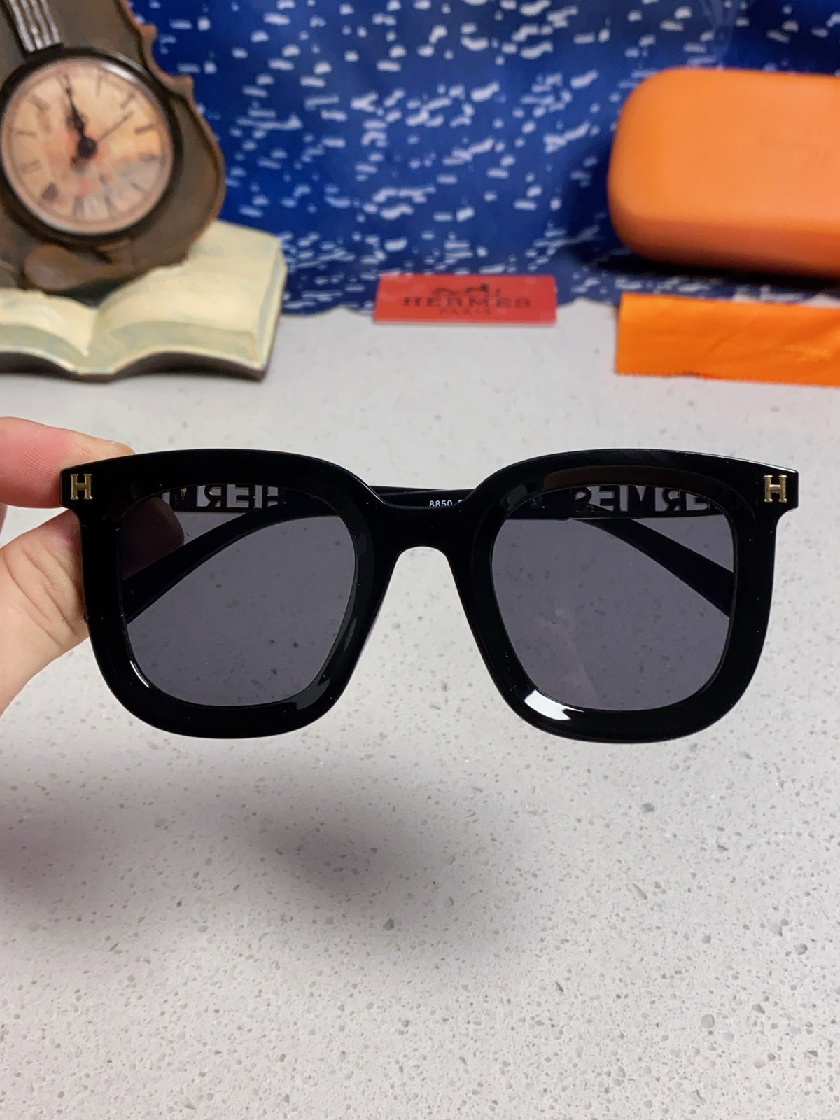 Hermès Metal Square Silver Lens Sunglasses for Men & Women - 158692 - detail image 4
