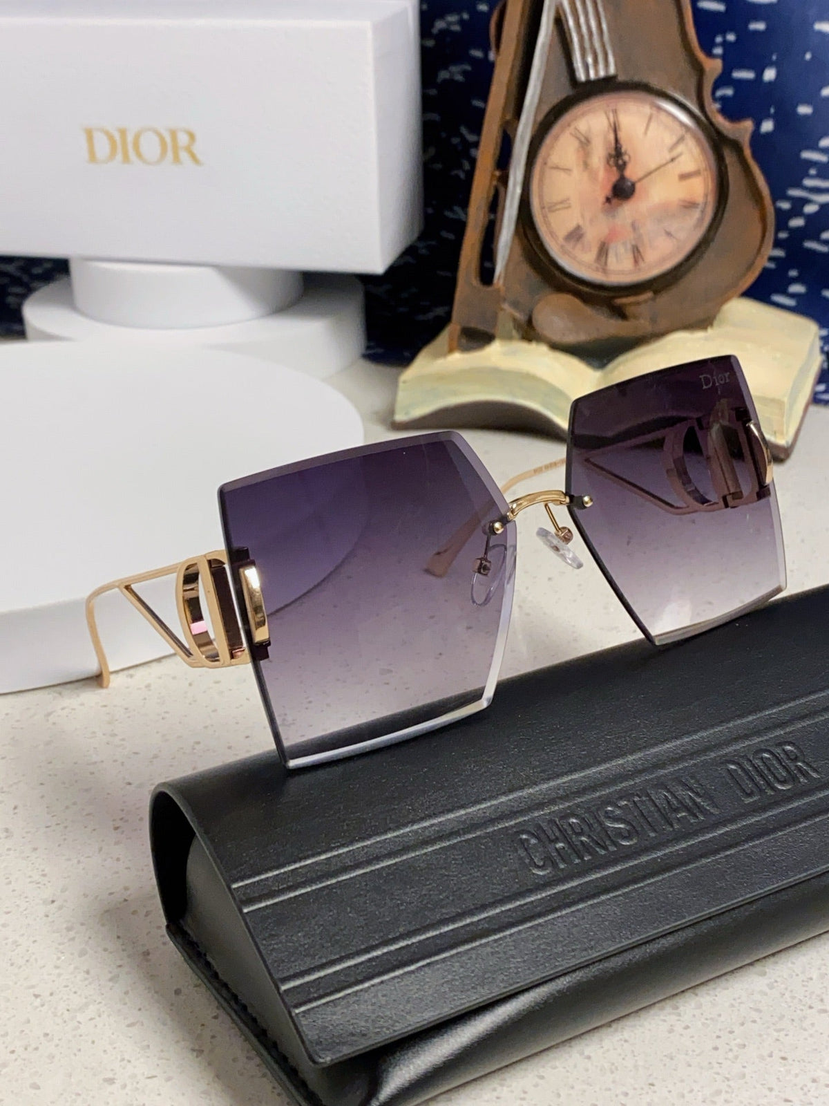 Dior 30MONTAIGNE Lightweight Rimless Gray Lens Sunglasses for Men & W - 867125 - detail image 10
